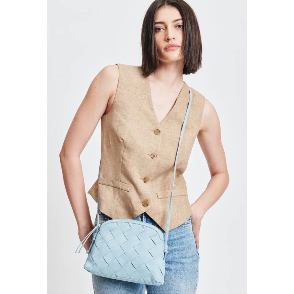 Blue Zip Crossbody Bag